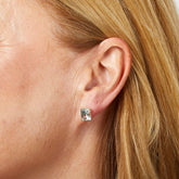 Fancy Green Amethyst Stud Earrings in 9ct Gold